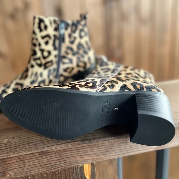 LEOPARD Genuine Cowhide & Leather Bootie TREND ankle boot used - Picture 8 of 14
